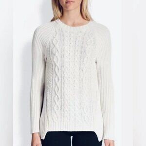 Michael Kors Cable Knit High Low Crew Neck Sweater Size S EUC